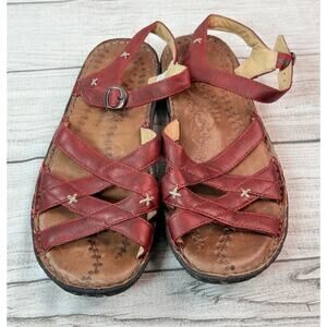 KEEN Women’s HYBRIDLIFE Karlie Strap Slingback Sandal Leather Red Size 10